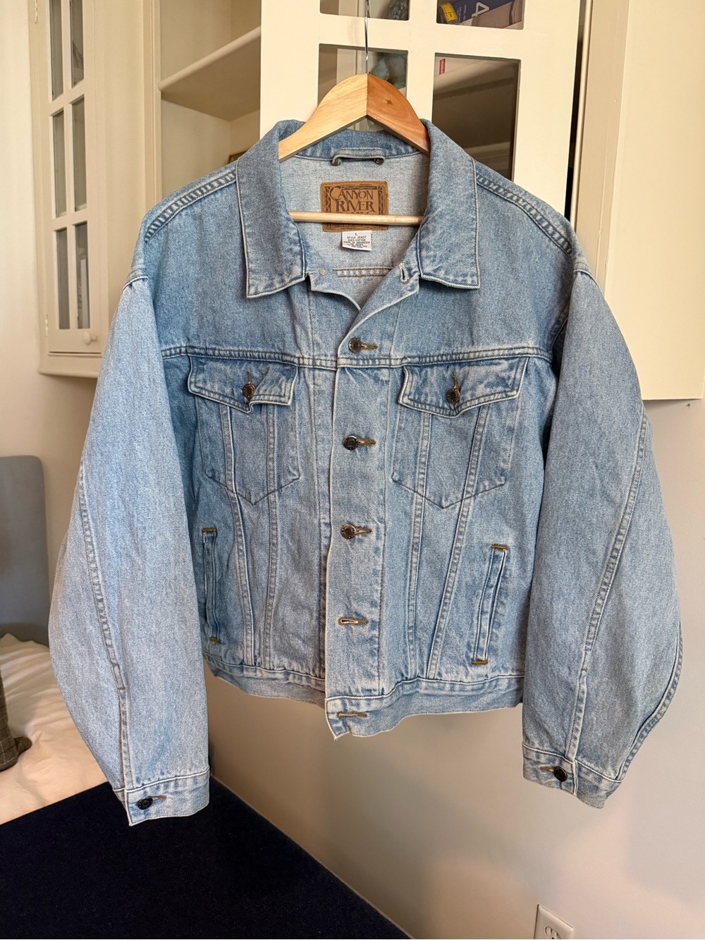 Vintage 90s Canyon River Blues Light Wash Denim Trucker Jacket L